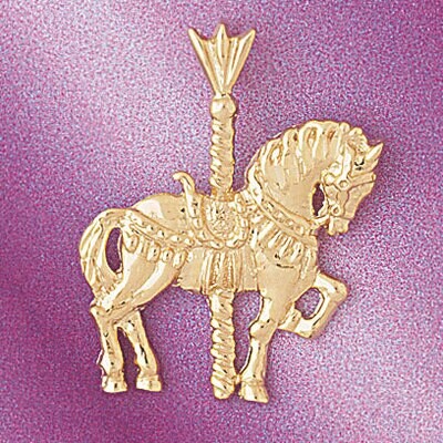 Dazzlers Jewelry Carousel Horse Pendant Necklace Charm Bracelet in Yellow, White or Rose Gold 5999,…