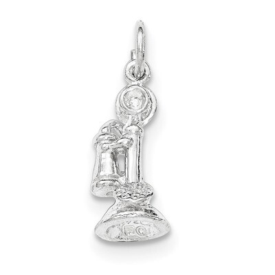 Polished Old Fashioned Phone Pendant Sterling Silver QC8806