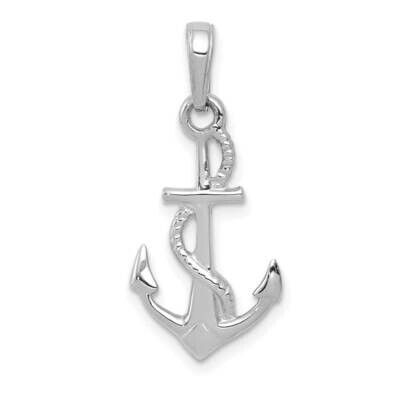 Solid Polished 3-Dimensional Anchor Pendant 10k White Gold 10D1360W, MPN: 10D1360W,