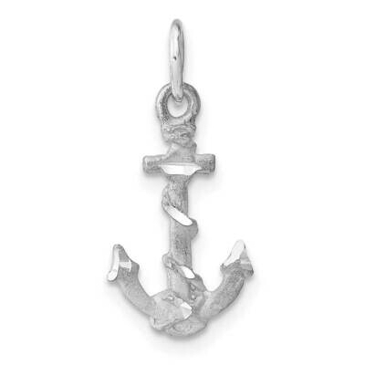 Solid Polished Diamond-Cut 3-Dimensional Anchor Charm 10k White Gold 10D1359, MPN: 10D1359,