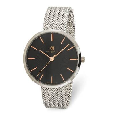 Charles Hubert Ladies Black Dial Watch Stainless Steel XWA6379, MPN: XWA6379, 848870009880