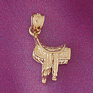 Dazzlers Jewelry Horse Saddle Pendant Necklace Charm Bracelet in Yellow, White or Rose Gold 5242, M…