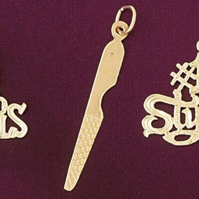 Dazzlers Jewelry Hairdresser Razor Pendant Necklace Charm Bracelet in Yellow, White or Rose Gold 63…