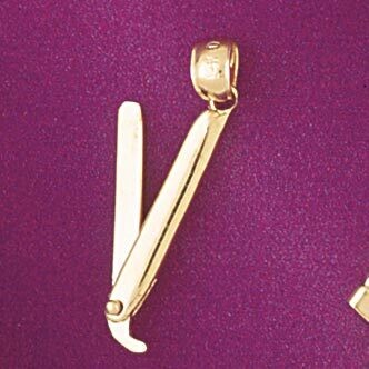 Dazzlers Jewelry Hairdresser Razor Moveable Pendant Necklace Charm Bracelet in Yellow, White or Ros…