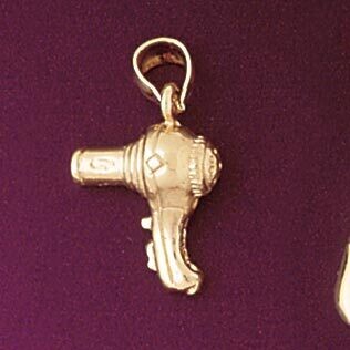 Dazzlers Jewelry Hair Dryer Hairdresser Pendant Necklace Charm Bracelet in Yellow, White or Rose Go…