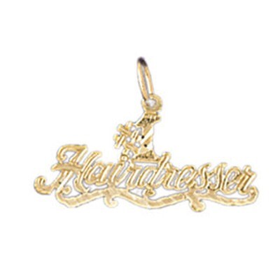 Dazzlers Jewelry #1 Hairdresser Pendant Necklace Charm Bracelet in Yellow, White or Rose Gold 10743…