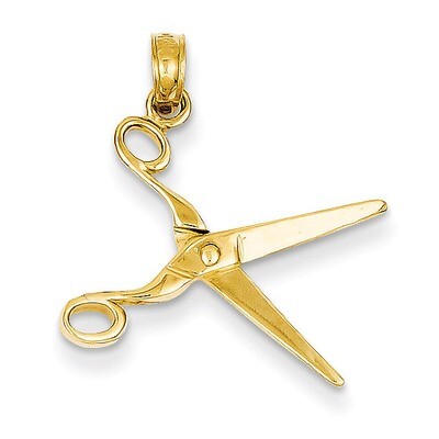 3-D Moveable Scissors Pendant 14k Gold C3118, MPN: C3118, 637218062102
