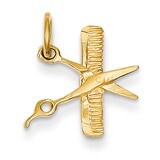 Comb &amp; Scissors Charm 14k Gold C424, MPN: C424, 883957860336