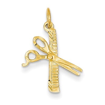 Comb &amp; Scissors Charm 14k Gold C425, MPN: C425, 883957860343