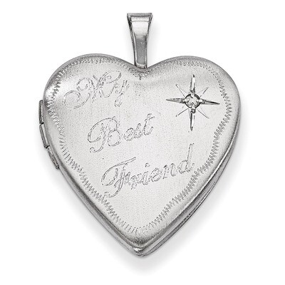 Best Friend Diamond Heart Locket Sterling Silver 20mm QLS343, MPN: QLS343, 883957562346