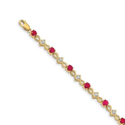 Ruby Bracelet 14k Gold Diamond BM4486-RU-010-YA, MPN: BM4486-RU-010-YA, 883957425009