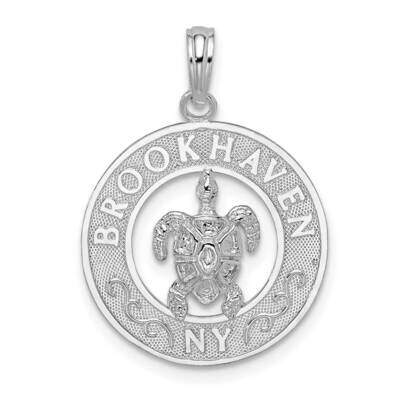 Brookhaven, Ny Circle with Turtle Pendant Sterling Silver Polished QC10374, MPN: QC10374, 637218174…