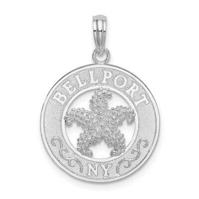 Bellport, Ny Circle with Starfish Pendant Sterling Silver Polished QC10347, MPN: QC10347, 637218173…