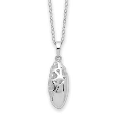 Scrolled Hearts Ash Holder 18 Inch Necklace Sterling Silver QSX782, MPN: QSX782, 191101783746
