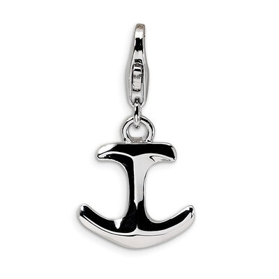 3-D Polished Anchor Charm Sterling Silver QCC431 by Amore La Vita, MPN: QCC431, 883957333885