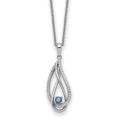 Dec CZ Diamond Always In My Heart Birthstone 18 Inch Necklace Sterling Silver QSX769, MPN: QSX769, …