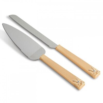Vera Wang Love Knots Gold Cake Knife and Server Set, MPN: 40015309, 701587253673