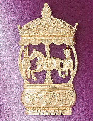 Dazzlers Jewelry Carousel Horses Pendant Necklace Charm Bracelet in Yellow, White or Rose Gold 5974…