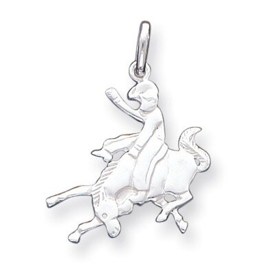 Bronco Rider Charm Sterling Silver QC3843