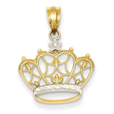 Crown Pendant 14K Gold &amp; Rhodium K4884, MPN: K4884, 883957140421