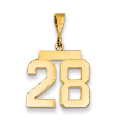 Number 28 Charm 14k Gold Medium Polished MP28, MPN: MP28, 883957135229