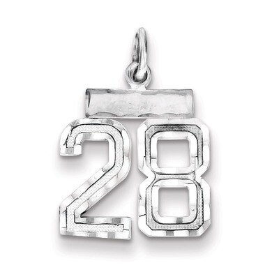Number 28 Charm Sterling Silver QSN28, MPN: QSN28, 883957120553
