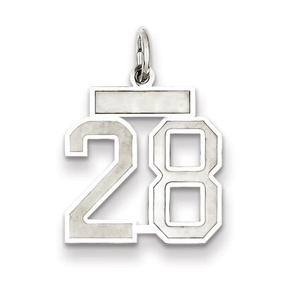 Charm Number 28 Satin Sterling Silver Small QPS28, MPN: QPS28, 191101282577
