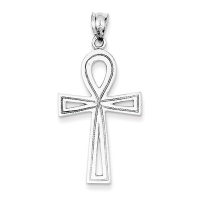 Ankh Cross Pendant 14k White Gold K400, MPN: K400, 883957457307