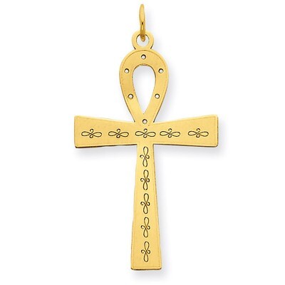 Laser Designed Ankh Cross Pendant 14k Gold XR1066, MPN: XR1066, 886774131177