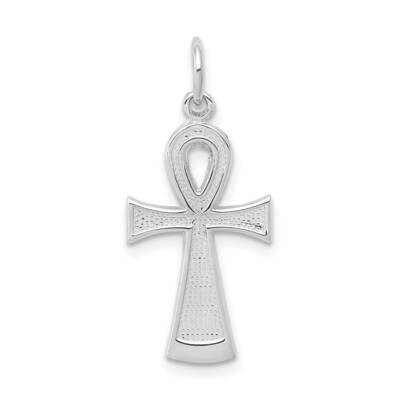 Solid Flat-Backed Ankh Egyptian Cross Pendant 10k White Gold 10C288W, MPN: 10C288W,