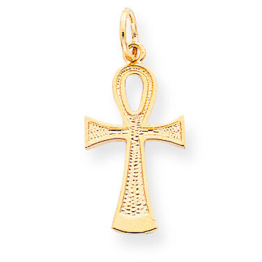 Solid Flat-Backed Ankh Egyptian Cross Pendant 10k Gold 10C288, MPN: 10C288, 886774084275