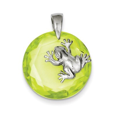 Green Diamond Frog Pendant Sterling Silver QP1014, MPN: QP1014, 883957957364