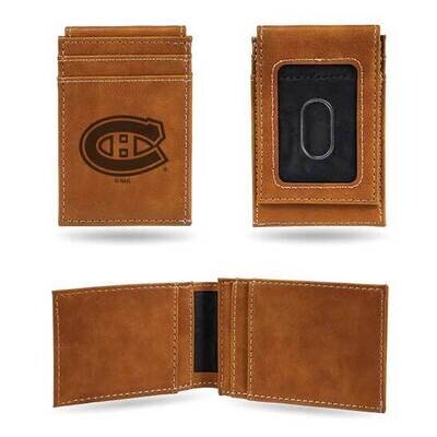 NHL Montreal Canadiens Brown Faux Leather Front Pocket Wallet GC7593, MPN: GC7593, 767345896261