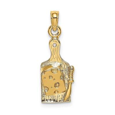 Cheese Board with Knife Charm 14k Gold K7359, MPN: K7359, 637218185115