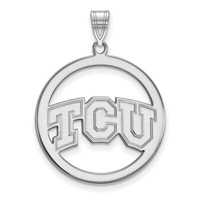 Texas Christian University L Pendant in Circle Sterling Silver SS013TCU, MPN: SS013TCU, 886774700403