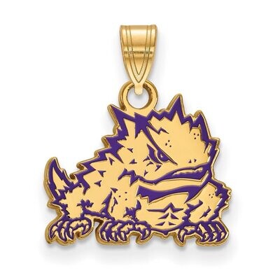 Texas Christian University Small Enamel Pendant Gold-plated Silver GP026TCU, MPN: GP026TCU, 8867749…