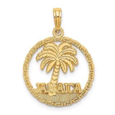 Jamaica Under Palm Tree In Disk Charm 14k Gold K7519, MPN: K7519, 637218112876