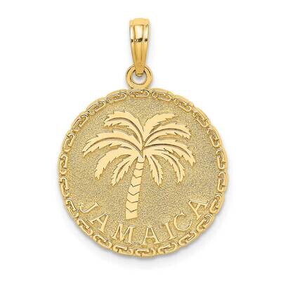 Jamaica Palm Tree On Disk Charm 14k Gold K7517, MPN: K7517, 63721811287