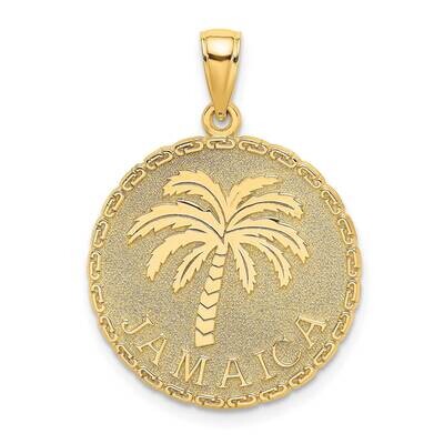 Jamaica Palm Tree On Disk Charm 14k Gold K7516, MPN: K7516, 63721811287