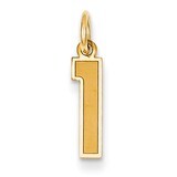 Small Satin Number 1 Charm 14k Gold LSS01, MPN: LSS01, 886774102443