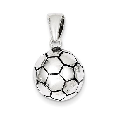 Soccer Ball Pendant Antiqued Sterling Silver QC7139, MPN: QC7139, 883957138510