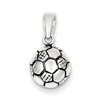 Soccer Ball Pendant Antiqued Sterling Silver QC7135, MPN: QC7135, 883957578460