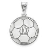 Laser Soccer Number And Name Pendant Sterling Silver Rhodium-plated XNA698SS, MPN: XNA698SS,