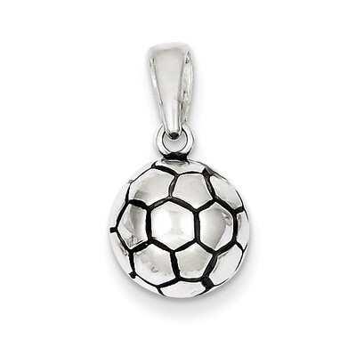 Soccer Ball Pendant Antiqued Sterling Silver QC7137, MPN: QC7137, 883957571720