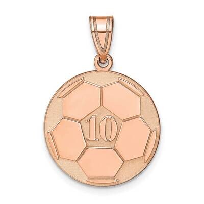 Personalized Soccer Pendant Sterling Silver Rose-plated XNA698RP, MPN: XNA698RP,