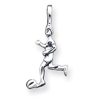 Antiqued Soccer Player Sterling Silver QC4139