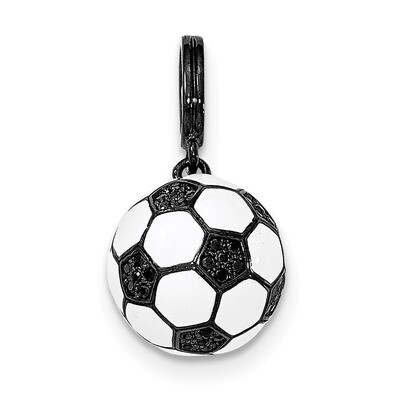 CZ 3D Soccer Ball Pendant Sterling Silver Rhodium-plated QC8838, MPN: QC8838, 191101359163