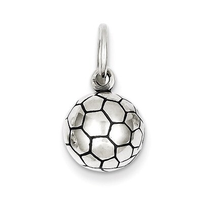 Antique Soccer Ball Charm Sterling Silver QC5135, MPN: QC5135, 883957912325
