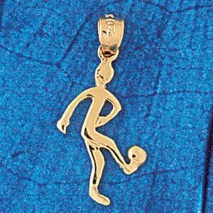 Dazzlers Jewelry Soccer Player Pendant Necklace Charm Bracelet in Yellow, White or Rose Gold 3265, …