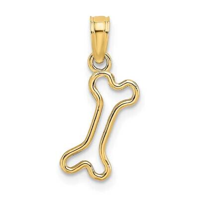 Polished Mini Dog Bone Charm 14k Gold Cut-out K7270, MPN: K7270, 637218170777